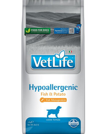 FARMINA Vet life Hypoallergénique poisson&pomme de terre - nourriture pour chiens allergiques - 12 kg
