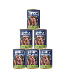SIMPLY FROM NATURE Conserve pour chiens canard et carottes 6 x 400 g