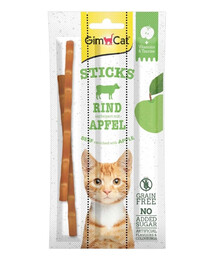 GIMCAT Sticks Beef&Apple 3 bâtonnets de bœuf et de pommes