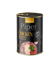 DOLINA NOTECI PIPER - Nourriture humide avec cœurs de poulet et épinards pour chiens - 400 g