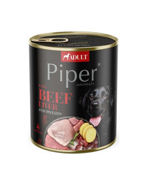DOLINA NOTECI PIPER - Nourriture humide avec foie de bœuf et pommes de terre pour chiens - 800g