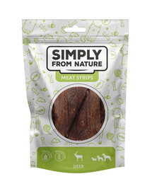 SIMPLY FROM NATURE Meat Strips - Bandes de viiande de cerf pour chiens - 80 g