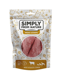 SIMPLY FROM NATURE Meat Strips - Bandes de viande de bœuf et de nigelle pour chiens - 80 g