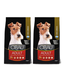 FARMINA Cibau Adult Mini - pour chiens adultes de petites races - 2 x 2,5 kg