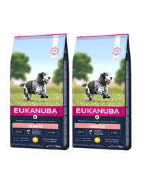 EUKANUBA Caring Senior Medium Breed riche en poulet frais 30 kg (2 x 15kg)