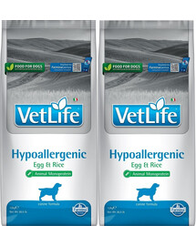 FARMINA Vet life Hypoallergenic oeuf & riz nourriture sèche pour chiens allergiques - 2x12 kg