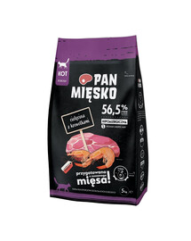 PAN MIĘSKO - Veau et crevettes pour chats adultes - 5kg