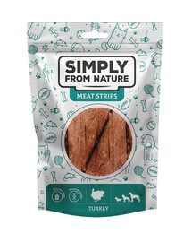 SIMPLY FROM NATURE Meat Strips - Bandes de viiande de dinde pour chiens - 80 g