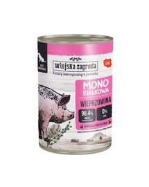 WIEJSKA ZAGRODA Nourriture humide Monoprotéine de porc pour chiens - 400g
