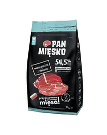 PAN MIĘSKO - Porc et sanglier pour chiens de très grandes races - 3 kg
