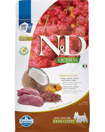 FARMINA N&D Quinoa Skin & Coat Venison Mini - Quinoa & Venaison pour la peau et le pelage des chiens de petites races - 800g