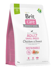 BRIT Care Dog Sustainable Adult Small Breed au poulet et insectes 3 kg
