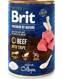 BRIT Premium by Nature Beef and tripes - nourriture naturelle pour chiens à base de bœuf et d'abats - 400 g