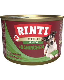 RINTI Gold Senior Rabbit Mini - Viande de lapin pour chiens âgés de petites races - 185 g