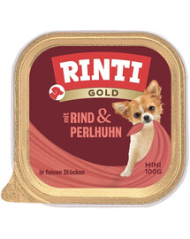 RINTI Gold Beef&Guinea fowl Mini - bœuf & pintade pour chiens de petites races - 100 g
