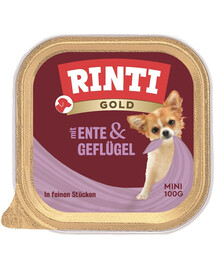 RINTI Gold Duck&Poultry Mini - canard & volaille pour chiens de petites races - 100 g