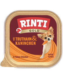 RINTI Gold Turkey&Rabbit Mini - dinde & lapin pour chiens de petites races - 100 g