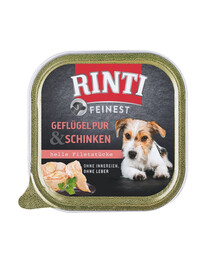 RINTI Feinest Poultry Pure&Ham - volaille & jambon pour chiens en surpoids - 150 g