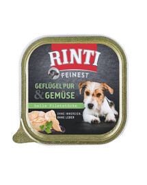 RINTI Feinest Poultry Pure&Vegetables - volailles & légumes pour chiens en surpoids - 150 g