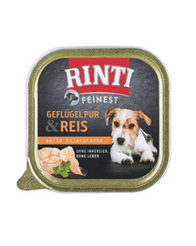 RINTI Feinest Poultry Pure&Rice - volaille & riz pour chiens en surpoids - 150 g