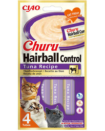 INABA Churu Hairball Tuna Contrôle des boules de poils au thon 4x14 g