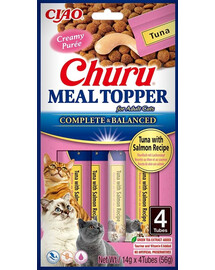 INABA Meal Topper Tuna&Salmon Garniture de repas au thon et au saumon 4x14 g