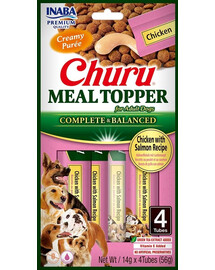 INABA Dog Meal Topper Chicken&Salmon Garniture de repas au poulet et au saumon 4x14 g