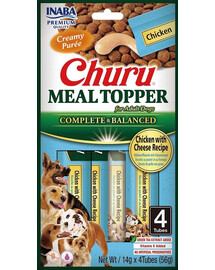 INABA Dog Meal Topper Chicken&Cheese Garniture de repas au poulet et au fromage 4x14 g