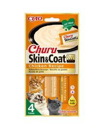 INABA Churu Skin&Coat Chicken Aliments humides au poulet 4x14g