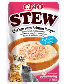 INABA CIAO Stew Chicken&Salmon Ragoût au poulet et au saumon 40g