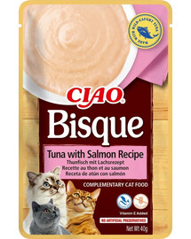 INABA CIAO Bisque Crème de thon et de saumon pour chats 40g