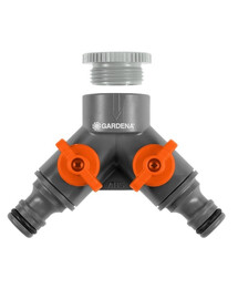 GARDENA OGS double valve avec filetage 1" et adaptateur 3/4