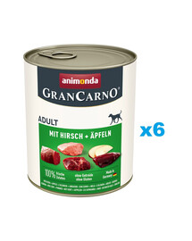 ANIMONDA GranCarno Adult - Nourriture humide avec du cerf et des pommes pour chiens - 6x800 g