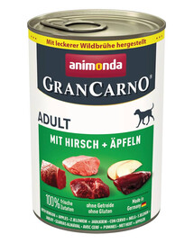 ANIMONDA GranCarno Adult - Nourriture humide avec cerf et pommes pour chiens - 6x400 g