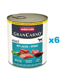 ANIMONDA GranCarno Adult saumon et épinards 6x800g