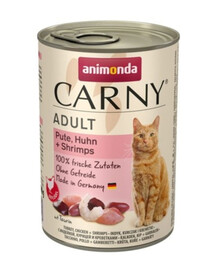 ANIMONDA Carny Adult Dinde, poulet et crevettes 400g