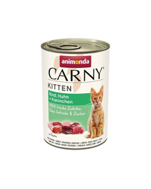 ANIMONDA Carny Kitten Beef&Chicken&Rabbit 400 g Bœuf, Poulet & Lapin pour chatons