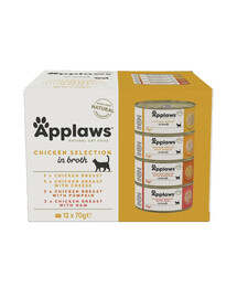 APPLAWS Multipack - Collection de pâtées aux saveurs variées de poulet pour chat - 12x70 g