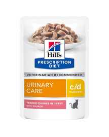 HILL'S Prescription Diet Feline C/D Multicare Urinary care avec du saumon 12x85g