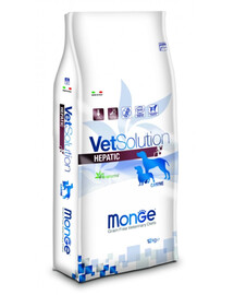 MONGE Vet Solution Dog Hepatic - Croquettes vétérinaires pour soutenir la fonction hépatique - 12 kg