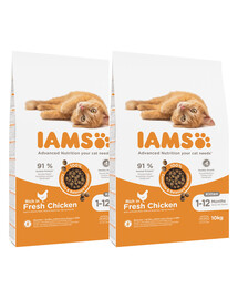 IAMS for Vitality pour chatons avec du poulet frais 20 kg (2 x 10 kg)