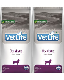 FARMINA Vet Life Oxalate Dog - nourriture pour chiens souffrant de problèmes rénaux et urinaires - 2x12 kg