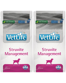 FARMINA Vet Life Dog Struvite Canine - nourriture pour chiens souffrant d'une maladie des voies urinaires - 2x2 kg