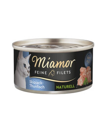 MIAMOR Feine Filets Naturell Skipjack Tuna - Pâtée de thon listao dans sa propre sauce 80g