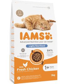 IAMS For Vitality Adult Sterilised Chicken Croquettes au poulet pour chats stérilisés 3 kg