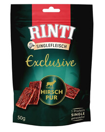 RINTI Singlefleisch Exclusive Snack Venison avec jeu 50 g