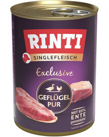RINTI Singlefleisch Exclusive Poultry Pure aliments monoprotéiques pour volailles 400 g