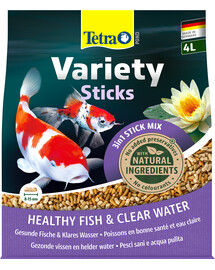 TETRA Pond Variety Sticks - trois sticks différents comme nourriture principale pour tous les poissons de bassin - 4 L