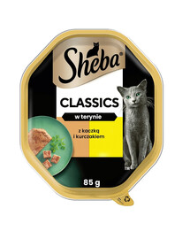 SHEBA Classics 85 g barquette en terrine au canard et au poulet