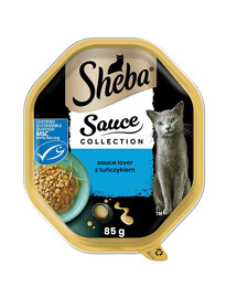 SHEBA Sauce Collection plateau 85 g morceaux en sauce avec du thon